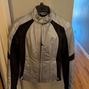 Alpinestars Women's Stella Vika Silver and Black Motorcycle Jacket